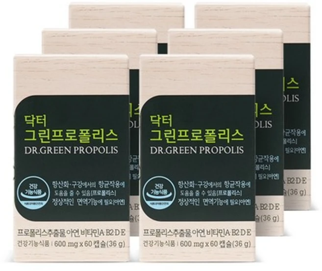 에이치엘사이언스 닥터 그린프로폴리스, 60정, 6개 - 쿠팡
