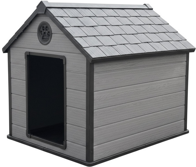 지오리빙 DH152A 베란다 강아지집 개집 중형견 대형견 초대형견 야외 마당 견사 애완견 하우스 사계절, 1개, 그레이+블랙