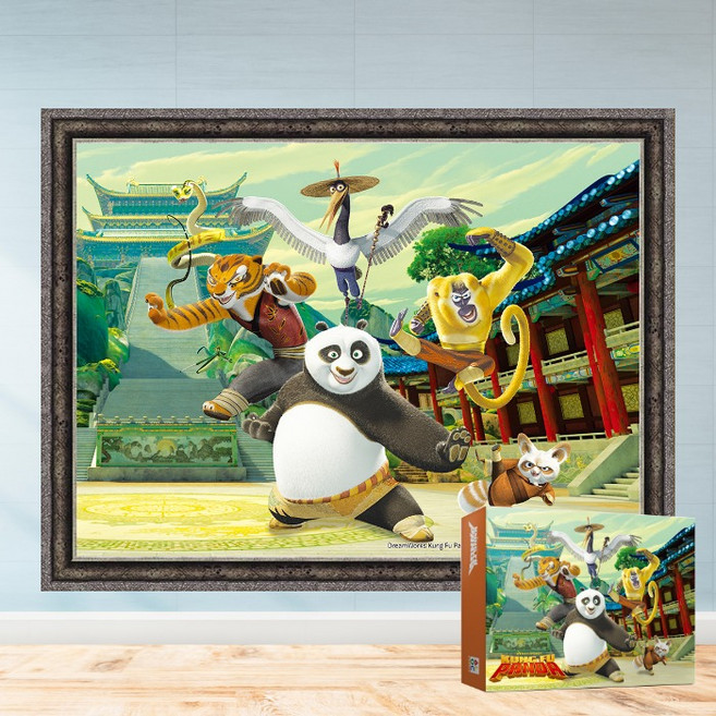 모두의취미 쿵푸팬더와 동료들 500피스 캐릭터 직소퍼즐, 1개, 액자세트(엔틱실버)