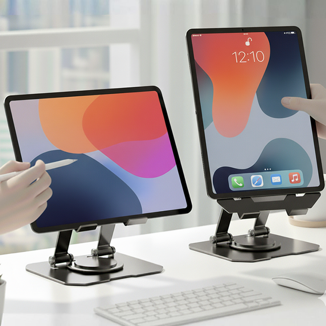 에블모어 360도 회전 미끄럼방지 태블릿 거치대, 블랙, 1개