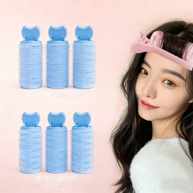 Lavitree 뿌리볼륨업 헤어롤 볼륨집게 6PCS, 1세트, 블루