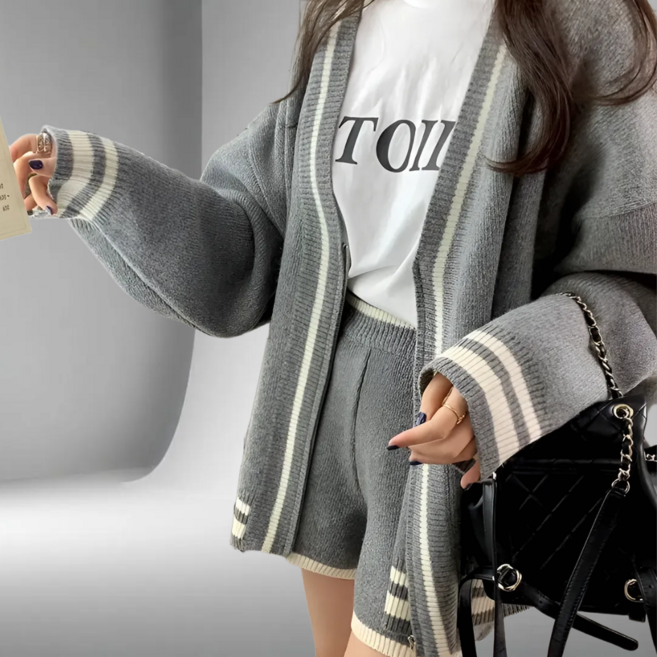 지니마켓25 루즈핏 니트 가디건 팬츠세트업 비스코스 투피스 원마일웨어