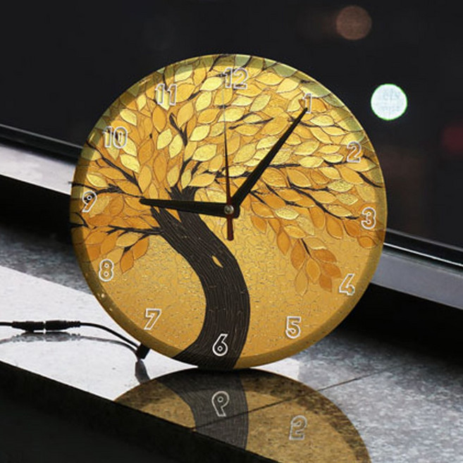 풍수 인테리어의 기본 재물의 금전수 LED시계액자 25cm, 타입2