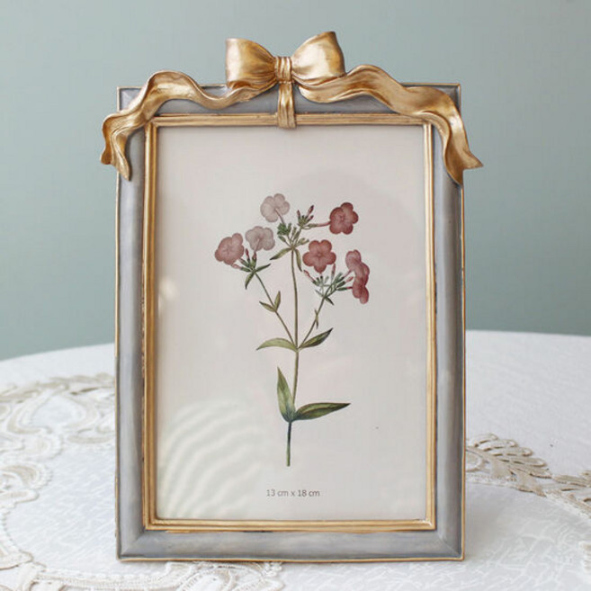 미켈 리본 사각 엔틱액자 5x7 인테리어소품, 단품, 1개