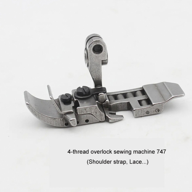 재봉 미싱 산업용 오버록 재봉틀 롤러 풋 SIRUBA 747/700EX 노루발 가죽 어깨 끈 레이스, [03] 4thread with lace, 1개