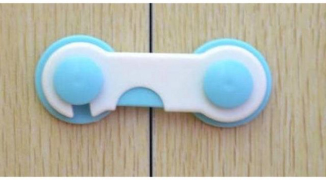 安全鎖 兒童安全鎖 冰箱鎖 衣櫃鎖 兒童鎖 抽屜鎖 櫃子鎖 防開鎖 另售防撞條 【CD019】, 1個, 安全鎖短版