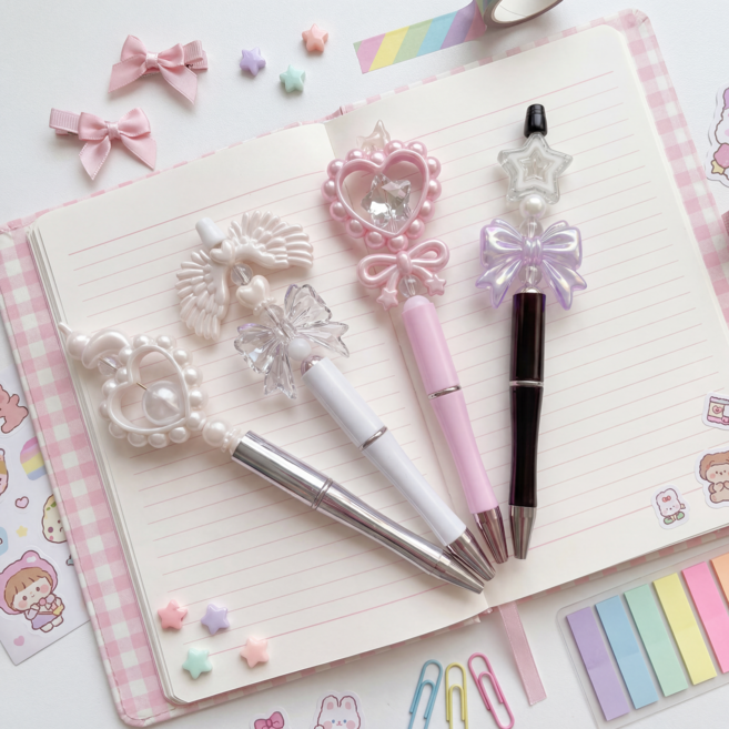 볼펜꾸미기 세트 볼꾸 비즈 데코펜 단체선물, 1세트, 4개