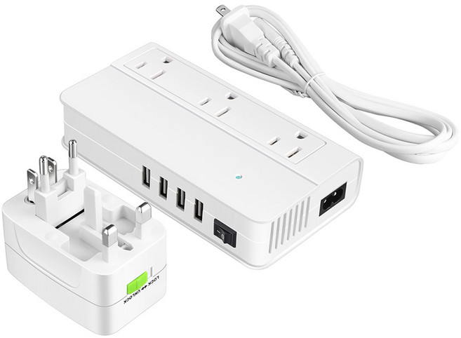萬國旅行轉接頭 200W 功率 220V 轉 110V 變壓萬用插座 USB, 1個, 旅行用