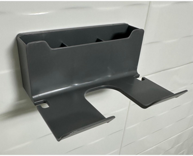 송댕샵 무타공 수납형 드라이기 거치대, 1개, 심플그레이