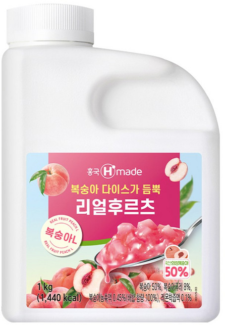 (냉동) 흥국 복숭아L 1kg 맘스리얼후르츠, 1개
