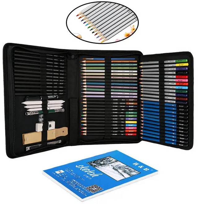HB문화사 프리미엄 72종_스케치북 드로잉 셋트, 1세트