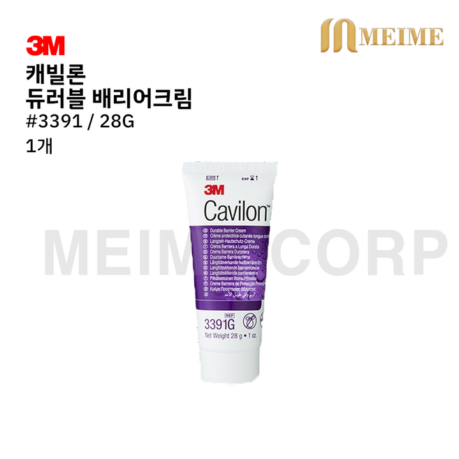 ) 3M 캐빌론 3391 듀러블 배리어 크림 욕창방지 피부손상 실금 환자 듀라블 점착성투명창상피복제 피부보호, 1개