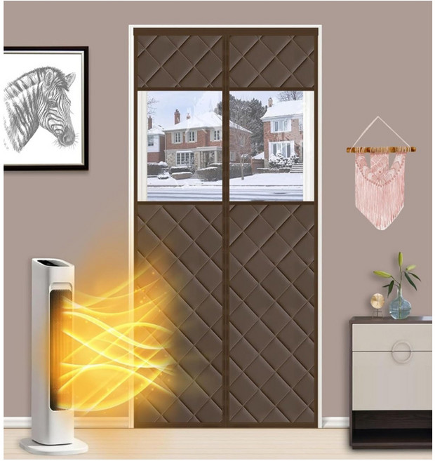 두꺼운 패딩 현관 방풍막 방풍비닐 자석 방풍커튼 투명창 대형 사이즈, 1개