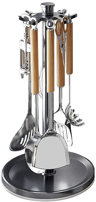 360도 회전형 스텐 조리도구걸이, 1개, 그레이