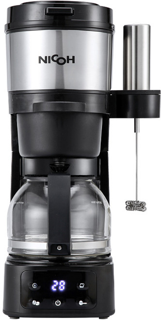 NICOH 6杯份咖啡機NK-C750(附電動攪拌器), 黑色, NK-C750