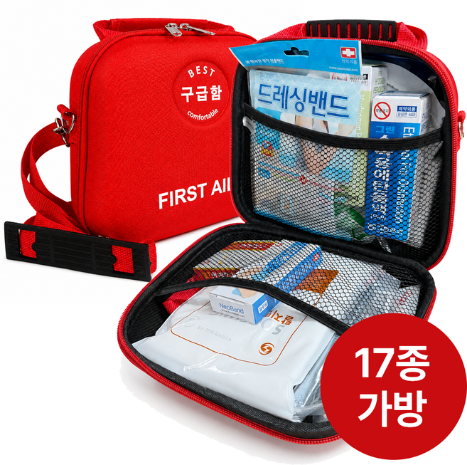 만타 휴대용 구급가방 약품세트, 17종