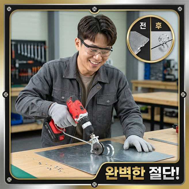 고강도 커터 DIY 전동 드릴 연결 철판 커터(금속 절단기 함석 가위 니블러 드릴 부착용)