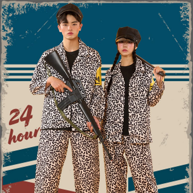 블랙 교련복 긴팔긴바지 반티세트 졸사컨셉 할로윈 의상