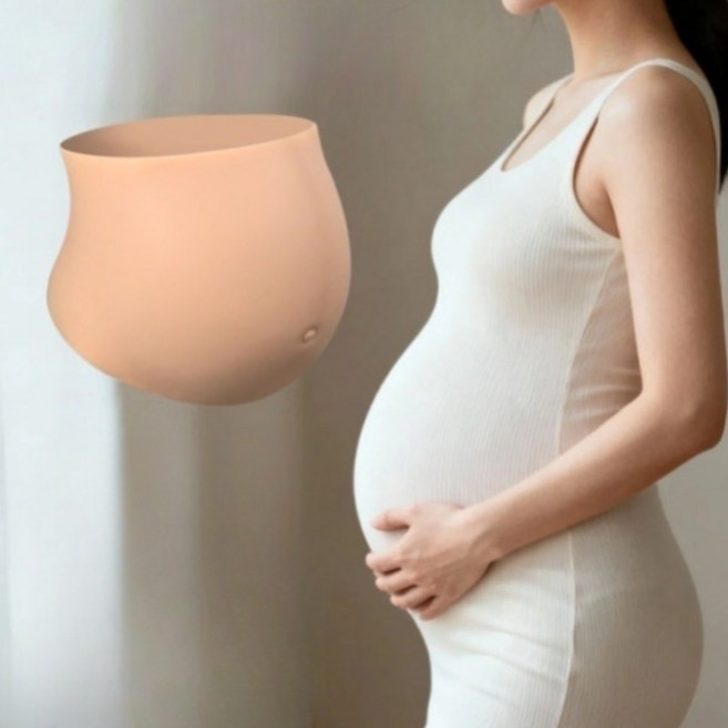 임산부용 실리콘 가짜 배 초대형 쌍둥이 임신 의상 소품 사실적 디자인 출산 준비 돌잔치용 활용, 5개, B_M/3-5개월 고탄력 실크 솜