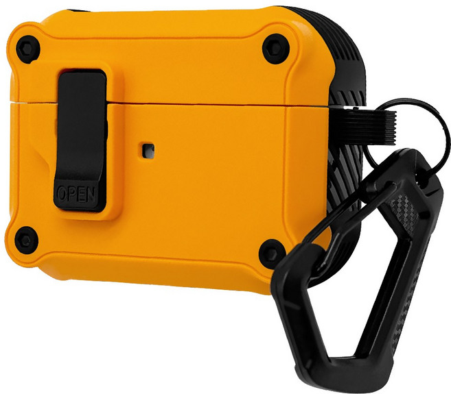 인트그로 스트롱 홀드 범퍼 잠금 케이스, 에어팟 프로, 망고 옐로우, 1개