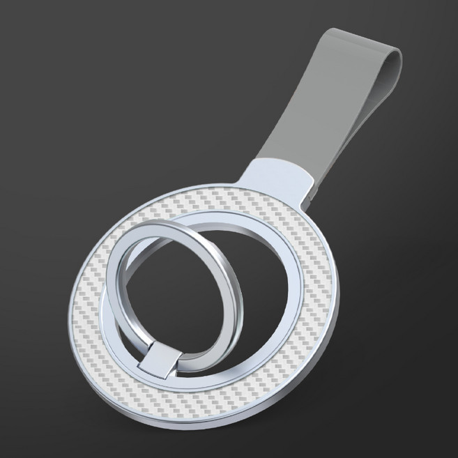 GLOD 맥세이프 360도 회전 핑거링 스트랩 휴대폰 거치대 그립 톡홀더, 1개, 실버