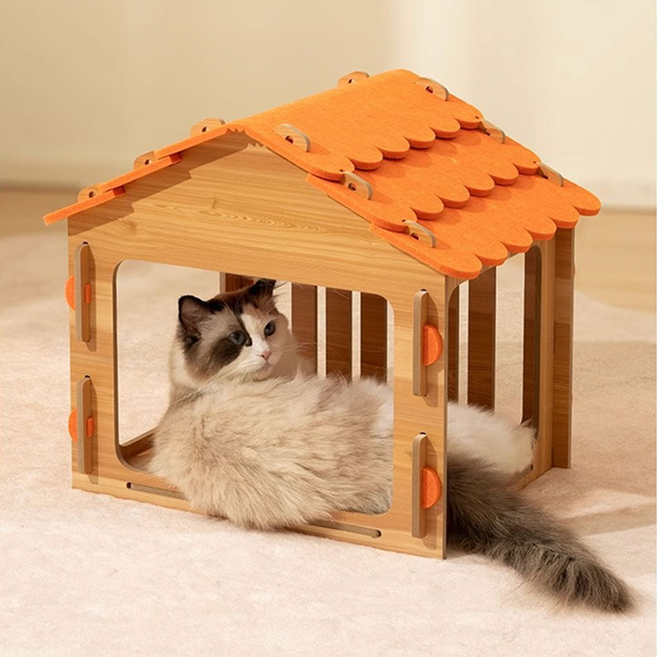 고양이 메일캣 숨숨집 5분 조립 하우스, 오렌지, 1개