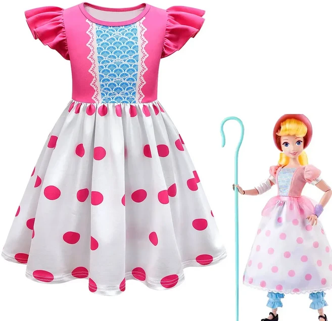 할로윈 토이 스토리 4 보피프 의상 여자아이 드레스와 머리 장식 포키 보안관 버즈 라이트닝