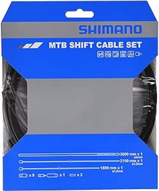 SHIMANO MTB 용 SUS 시프트 케이블 세트 블랙 Y60098021, 1개, 상품명참조