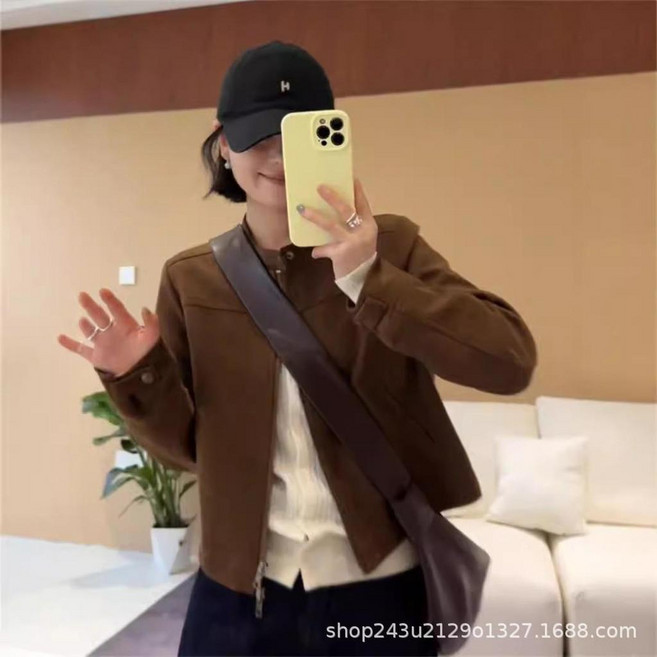春秋女韓版復古個性夾克 短外套