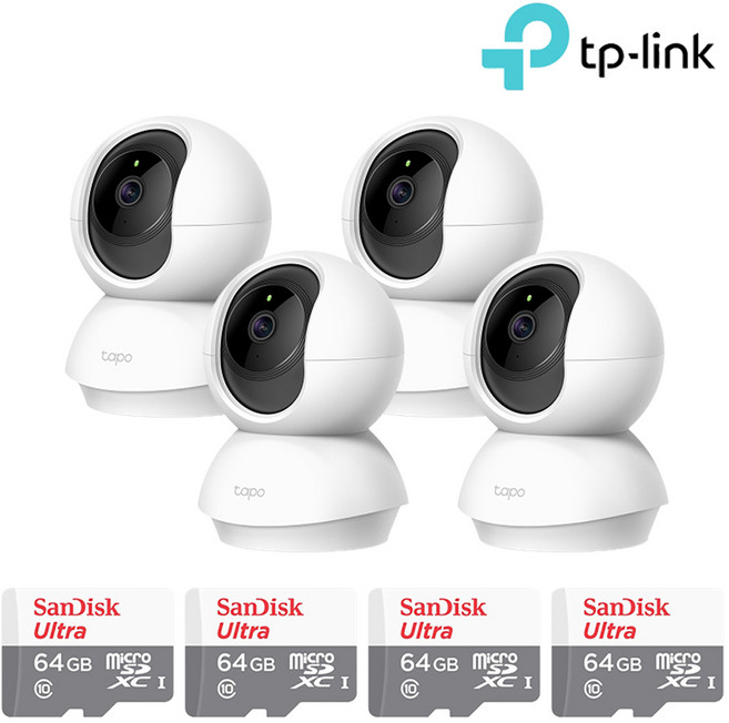 티피링크 Tapo TC71+64GB SD카드 4팩 가정용 CCTV 4세트 홈캠 세트, Tapo C210, 1개