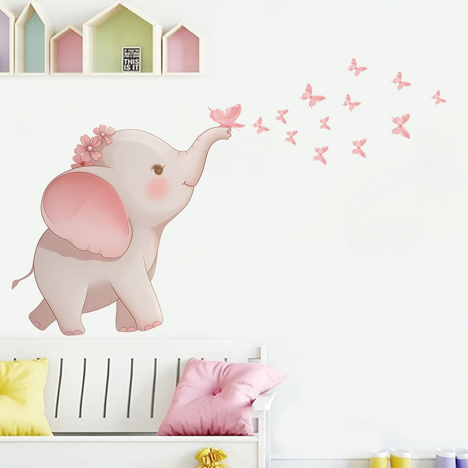 카무무 벽테코 스티커 아이방 포인트 꾸미기, 코끼리 2