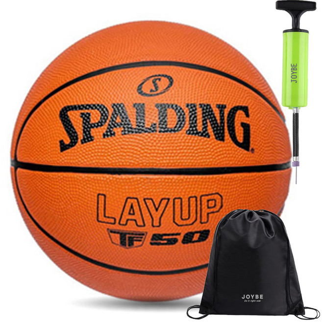 스팔딩 TF 레이업 아웃도어 농구공, 84-332Z + JOYBE 가방&펌프