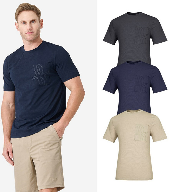 빌트모아 남성 여름 골프웨어 포켓 포인트 라운드 반팔 티셔츠