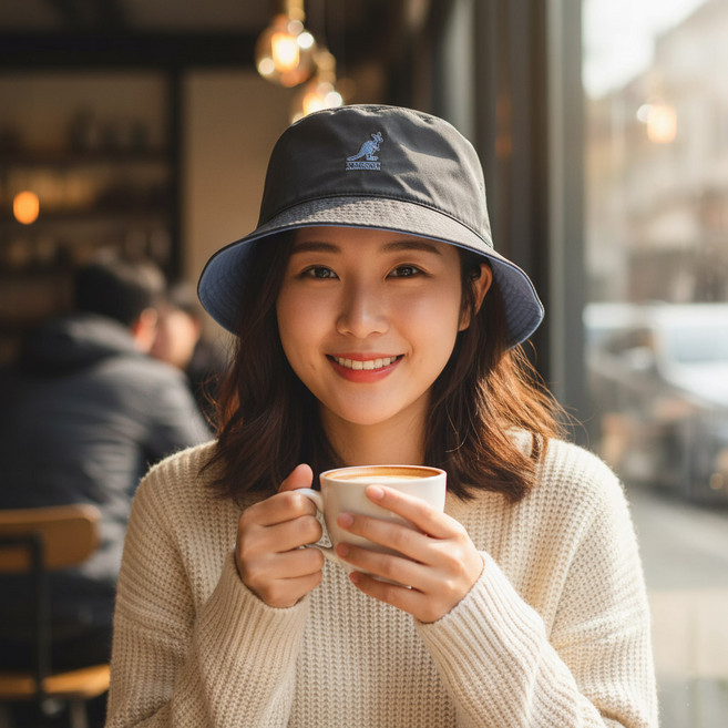 캉골 버킷햇 립스탑 양면 리버시블 벙거지 모자 K5364HT 블루 그레이