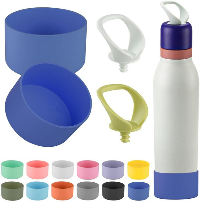 Generic Owala FreeSip 트위스트 물병용 실리콘 부츠 2개 709.8ml24온스 Twist용 미끄럼 방지 바닥 보호 오렌지 164323