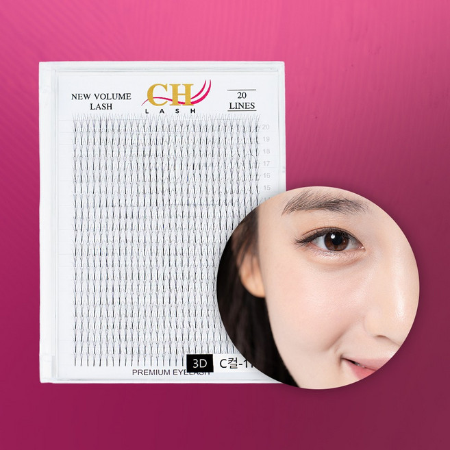CH 러시안볼륨 닭발속눈썹 3D-R컬 시술용 인조속눈썹, 1개, 1세트_R컬-12mm