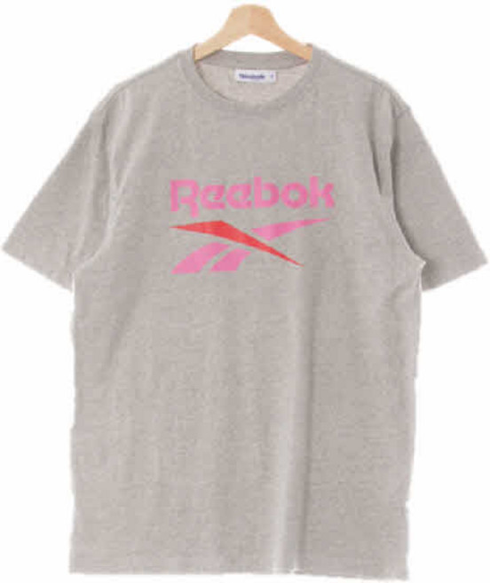 9050 리복 멜란지그레이 프린팅 면 컬러배색빅로고반팔티 [XL]