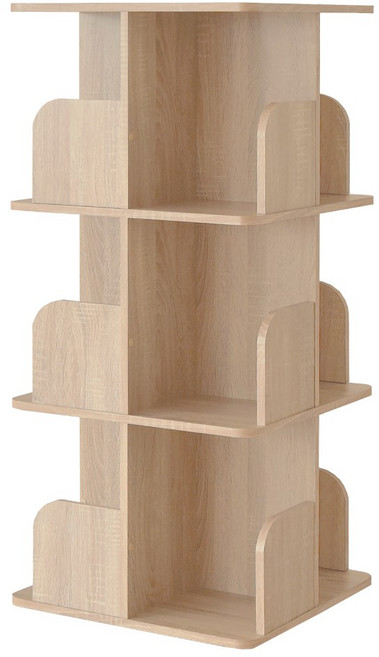 HOPMA 直立式360度旋轉三層書櫃 G-RK300, 3層, 淺橡木