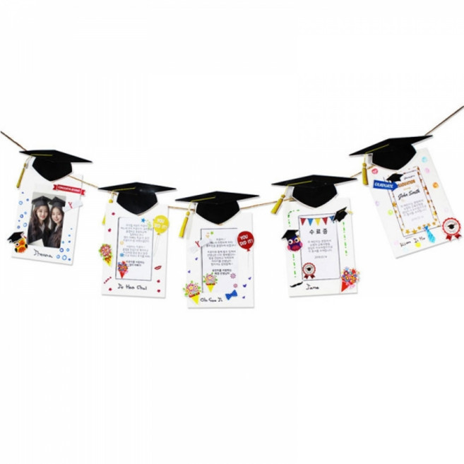 글로벌이지 뚝딱 졸업 학사모 가랜드 5인용 세트, 상세페이지 참조, 상세페이지 참조