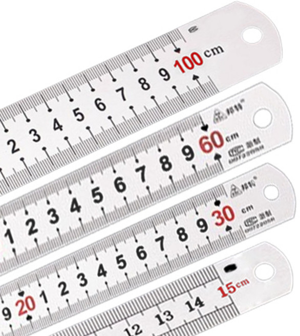 OON 강력 스틸 직자 15cm + 30cm + 60cm + 100cm 세트, 혼합색상, 1세트