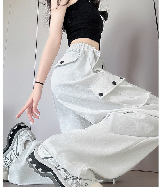 Y2K 포켓 카고 팬츠 화이트