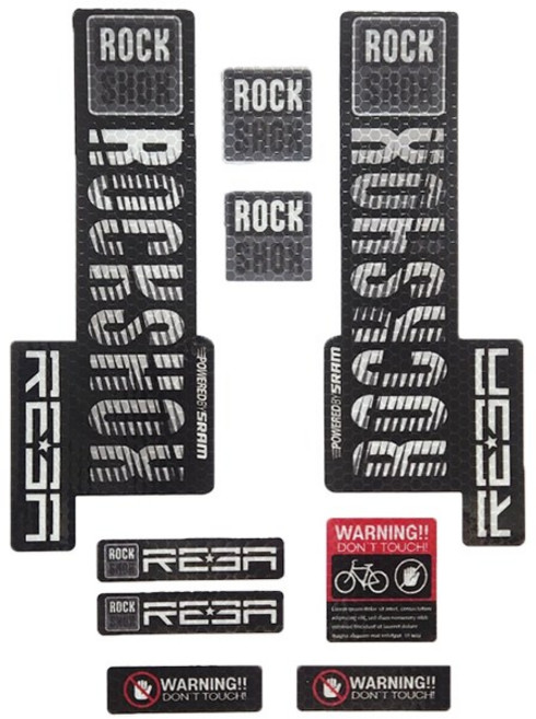 ROCK SHOX 자전거 데칼 스티커 고휘도 반사 락샥 프레임스티커 안전 반사, 1개, 락샥 회색 혼합 반사