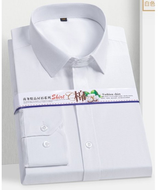 【AT 潮玩藝】 男士長袖西裝襯衫 抗皺 白色 【SH1】