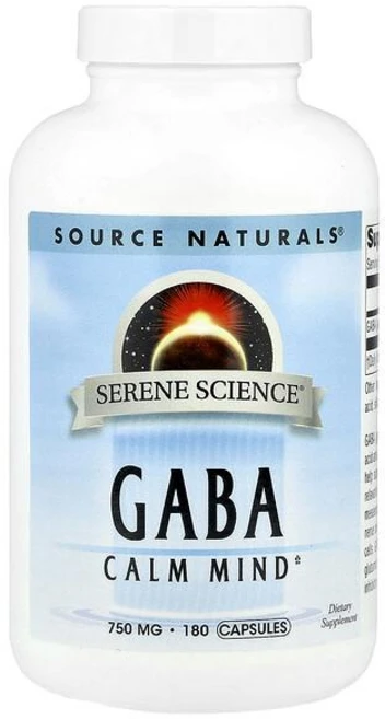 Source Naturals Serene Science GABA 750mg Capsules 소스내추럴스 세린 사이언스 가바 750mg 캡슐, 5개, 180정 - 쿠팡