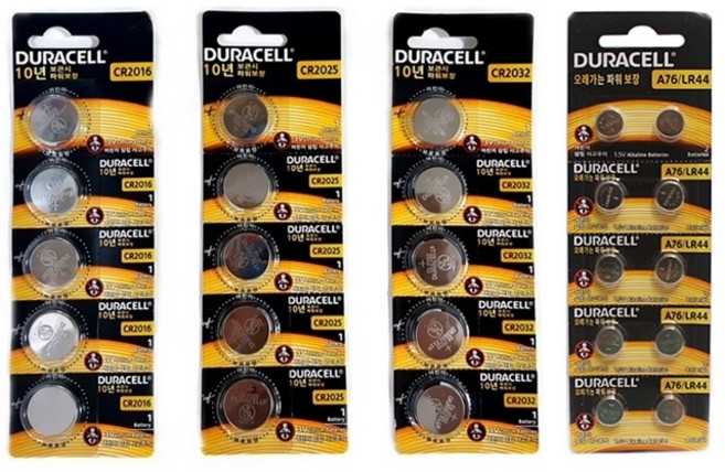 듀라셀 리튬 코인 건전지 CR 2032 2016 2025 A76 LR44 버튼 배터리 한줄, 듀라셀리튬전지 (CR 2025)5개, 1개
