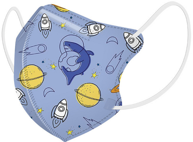 마미몰 프리미엄 새부리형 유아 아동 마스크 30+1매 50+1매 초소형 소형 어린이 아기, 우주돌고래, 3개, 10개입, 소형