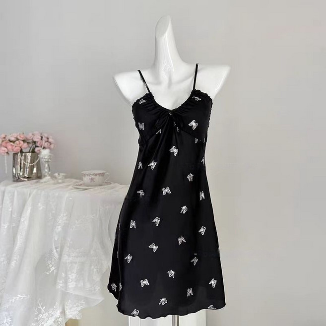 루미에 여성용 실크 나비 슬립