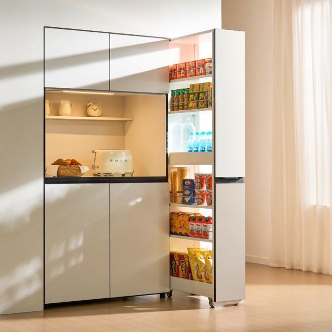 비크 슬라이딩 틈새장 150 주방 수납장 틈새 선반 냉장고장 빌트인장 팬트리장, 150mm