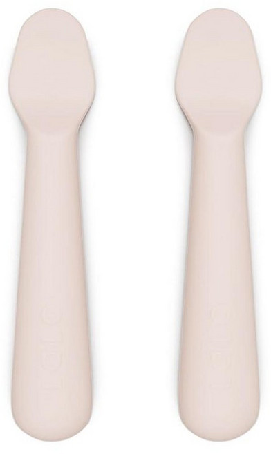 Lalo 리틀 스푼 세트 - 유아 및 아기를 위한 2피스 아기 스푼 세트 - 식품 등급 실리콘으로 제작 식기 세척기 사용 가능 - 초기 식사 시간을 위한 아기 수유 필수품 -, Grapefruit, 1개