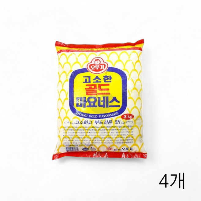 식자재 골드 대용량 식당용 X 마요네즈 업소용 파우치 4개 3Kg 오뚜기 파우치마요네스, 1개, 1g